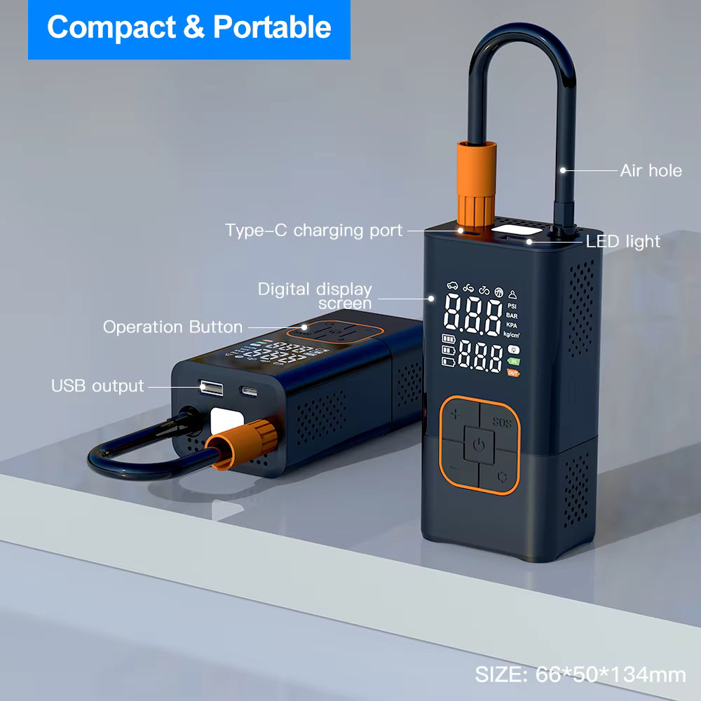 Compresseur d'Air Portable Intelligent - Sans Fil (150 PSI)