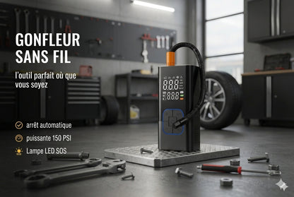 Compresseur d'Air Portable Intelligent - Sans Fil (150 PSI)